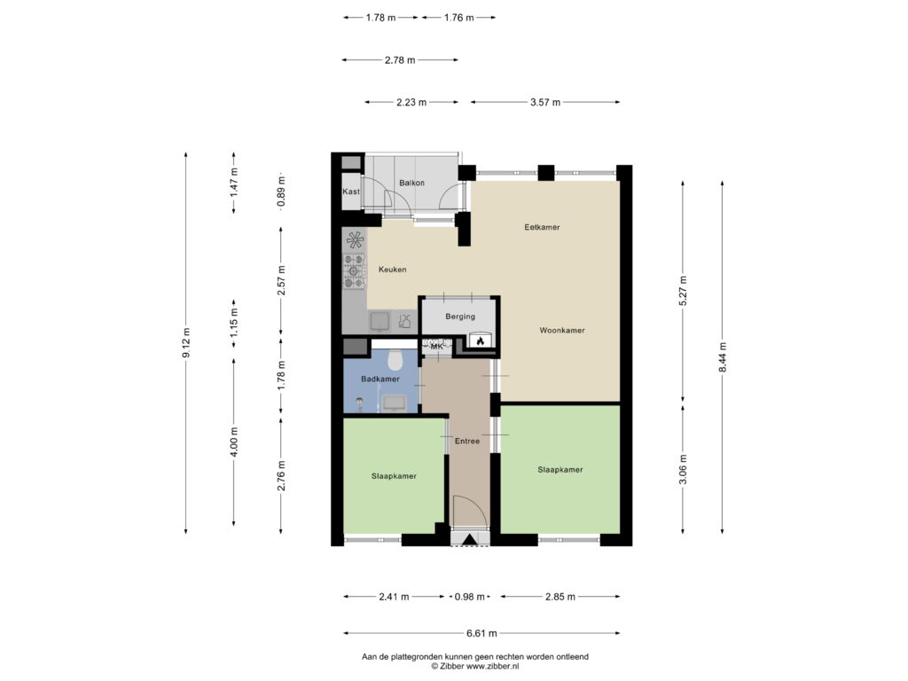 Bekijk plattegrond van Appartement van Goeman Borgesiusstraat 1-G