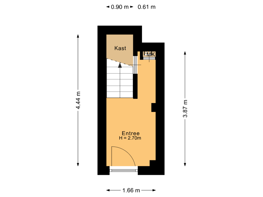 Bekijk plattegrond van Begane grond van Molenleystraat 25-A