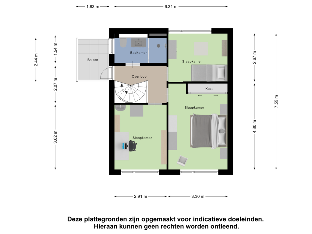 Bekijk plattegrond van Eerste Verdieping van Slinge 18