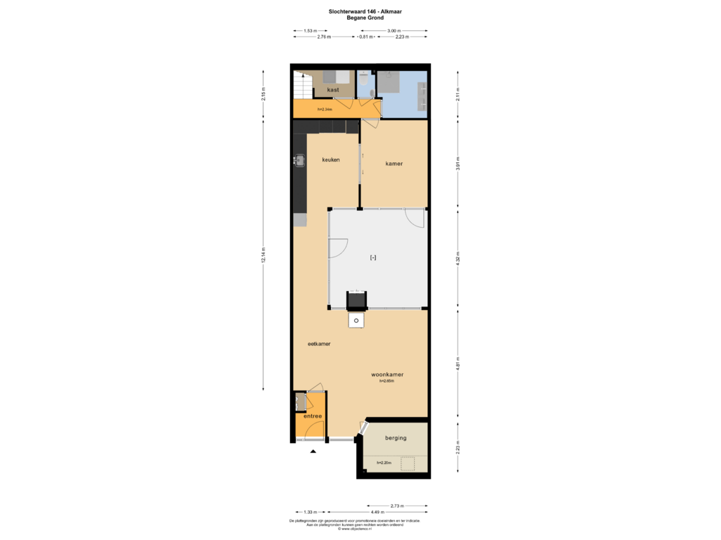 View floorplan of BEGANE GROND of Slochterwaard 146