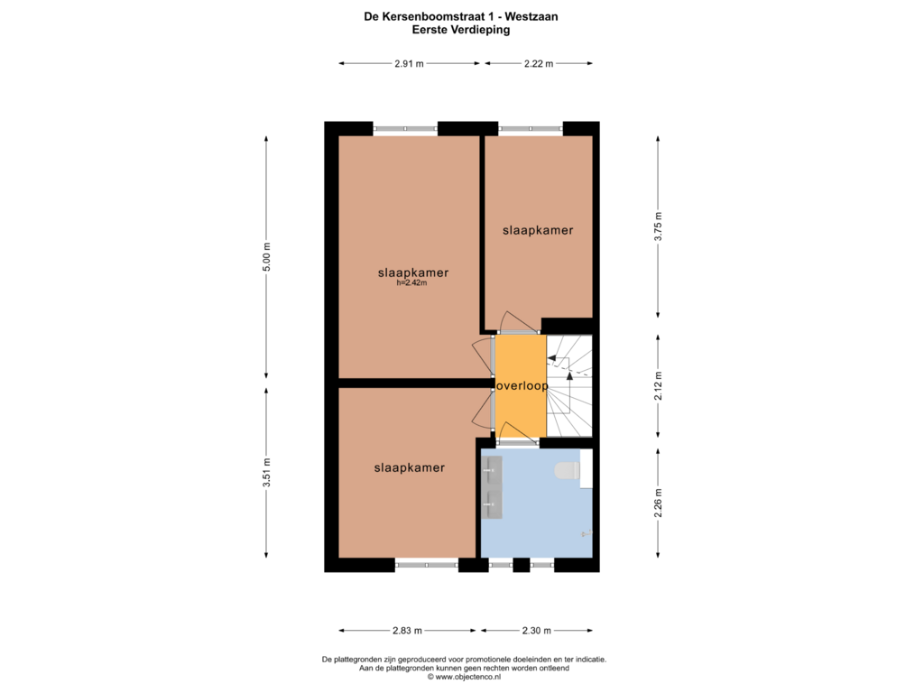 Bekijk plattegrond van EERSTE VERDIEPING van De Kersenboomstraat 1