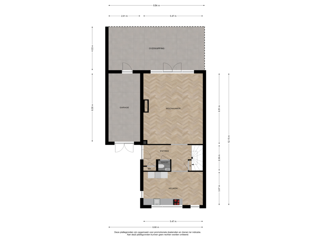 Bekijk plattegrond van BEGANE GROND van Heukelenseweg 16-C