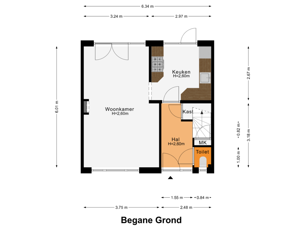 Bekijk plattegrond van Begane Grond van Sint Martinusstraat 5