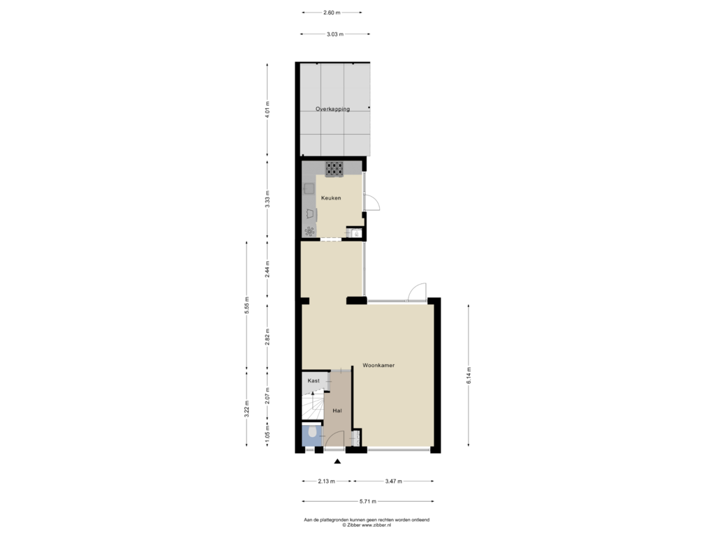 Bekijk plattegrond van Begane grond van van Vredenstraat 65