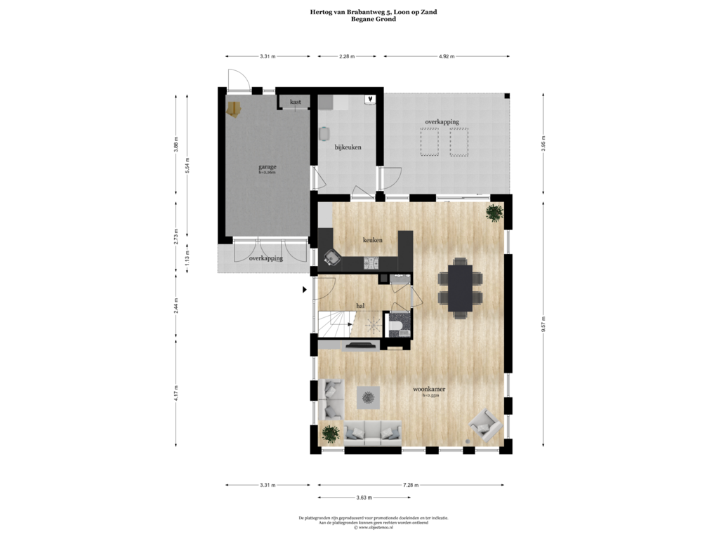 Bekijk plattegrond van BEGANE GROND van Hertog van Brabantweg 5