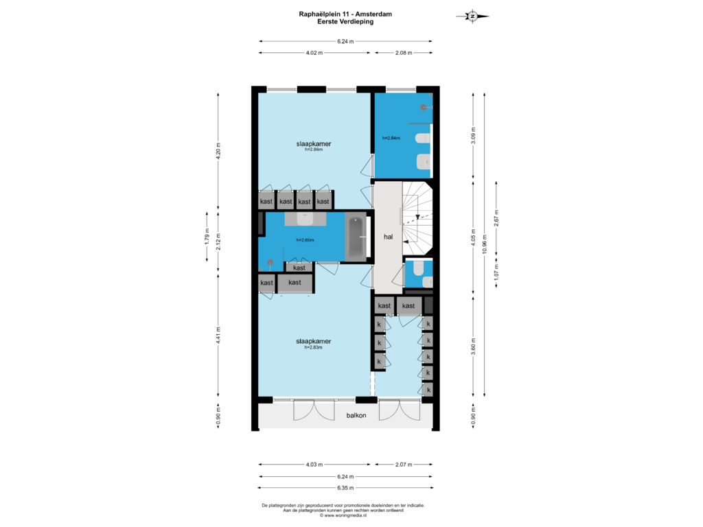 View floorplan of EERSTE VERDIEPING of Raphaëlplein 11