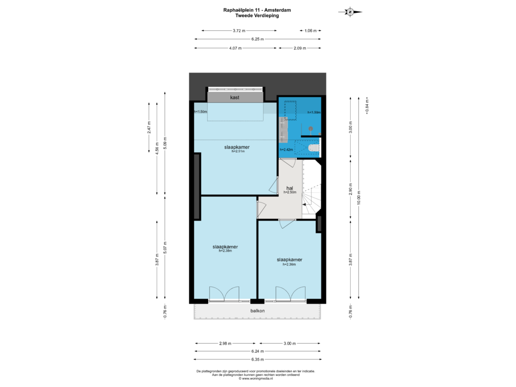 View floorplan of TWEEDE VERDIEPING of Raphaëlplein 11