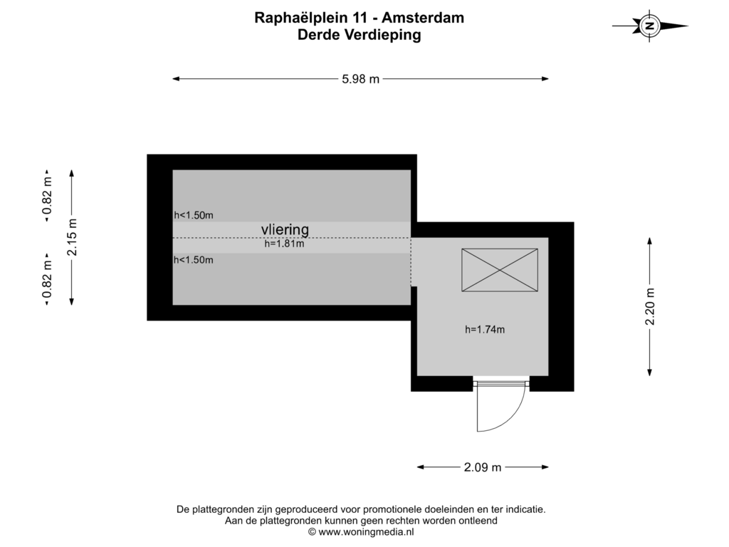 View floorplan of DERDE VERDIEPING of Raphaëlplein 11