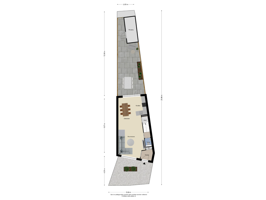 View floorplan of Begane grond-Tuin of Jasmijnberg 89