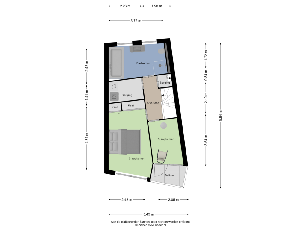 View floorplan of Eerste verdieping of Jasmijnberg 89