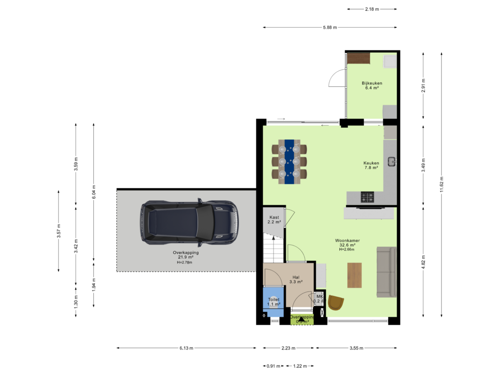 Bekijk plattegrond van Begane grond van Meidoornlaan 11