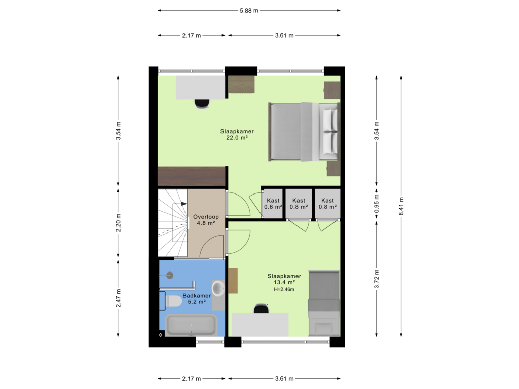 Bekijk plattegrond van Eerste verdieping van Meidoornlaan 11