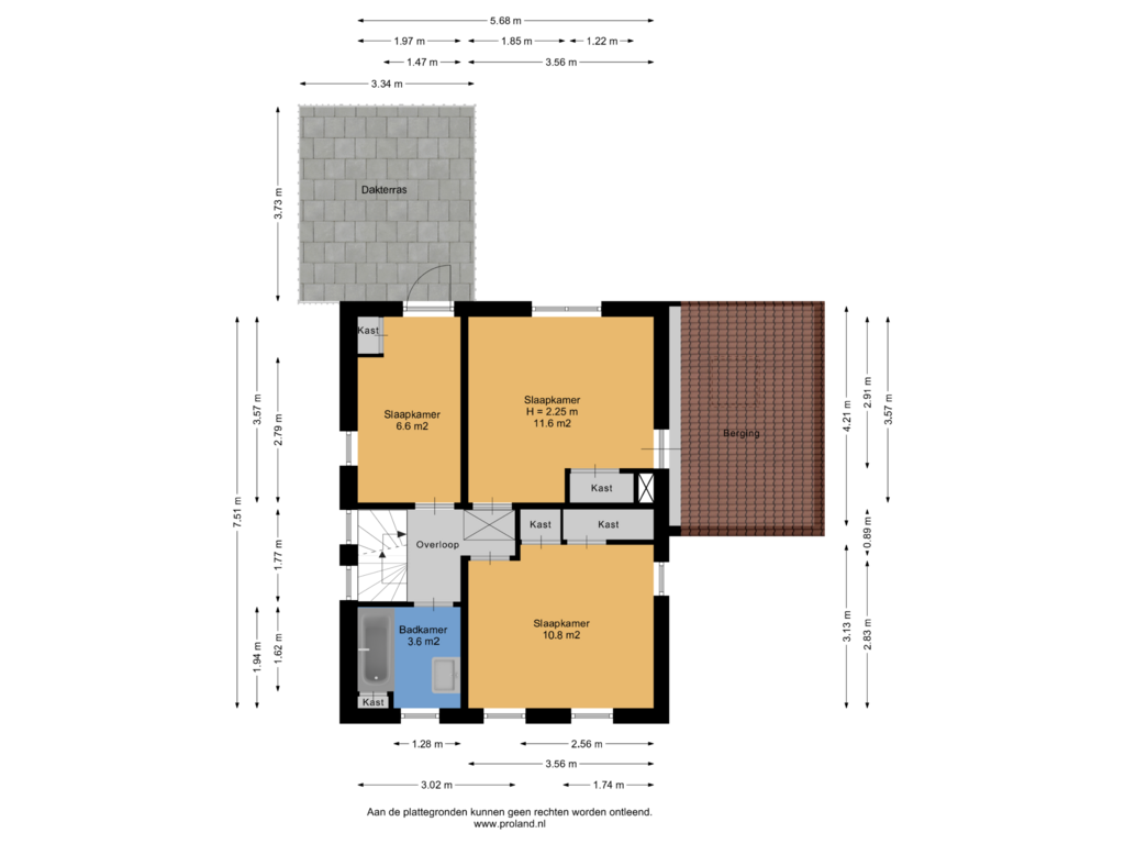 View floorplan of 1e Verdieping of Dr G A Wumkesstraat 29