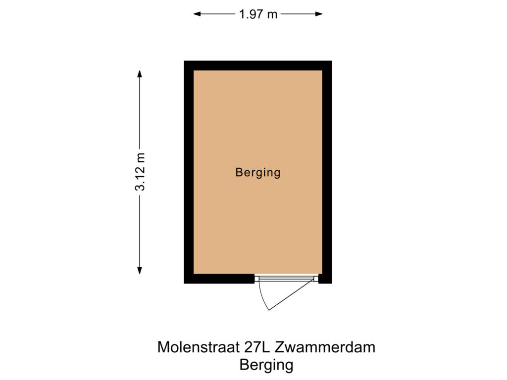 Bekijk plattegrond van Berging van Molenstraat 27-L