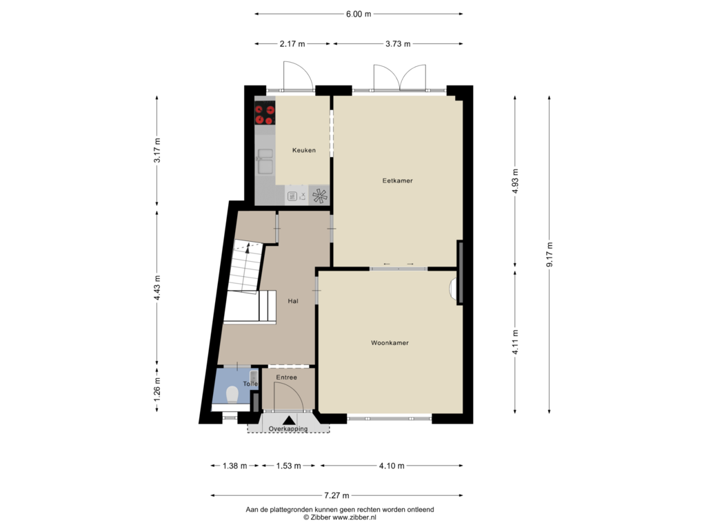 Bekijk plattegrond van Begane grond van Burgemeester Ceulenstraat 27