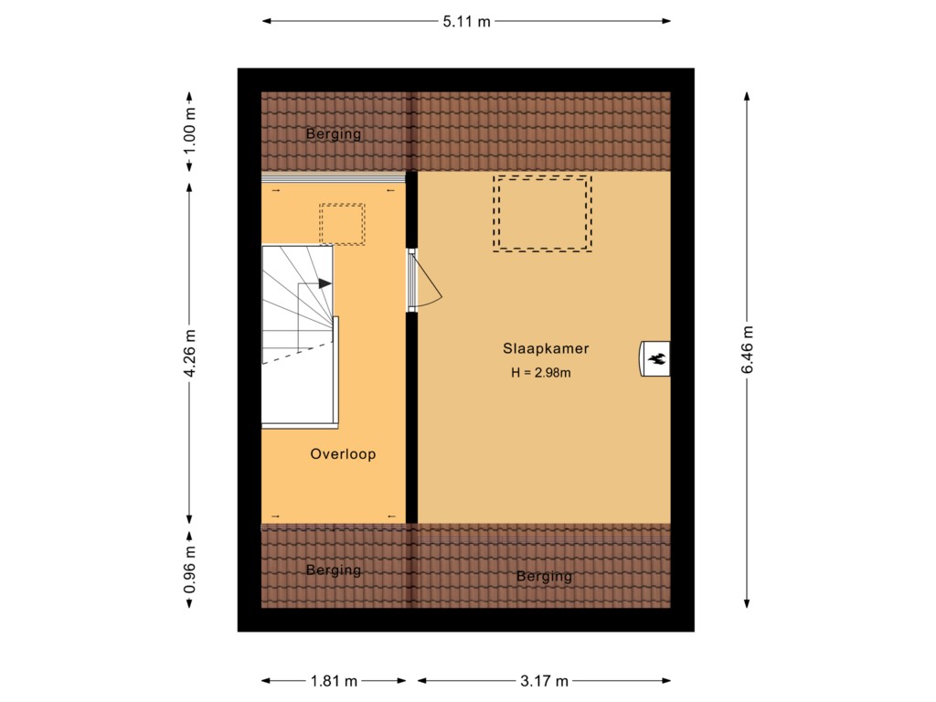 View floorplan of Tweede verdieping of Poort Hil 4