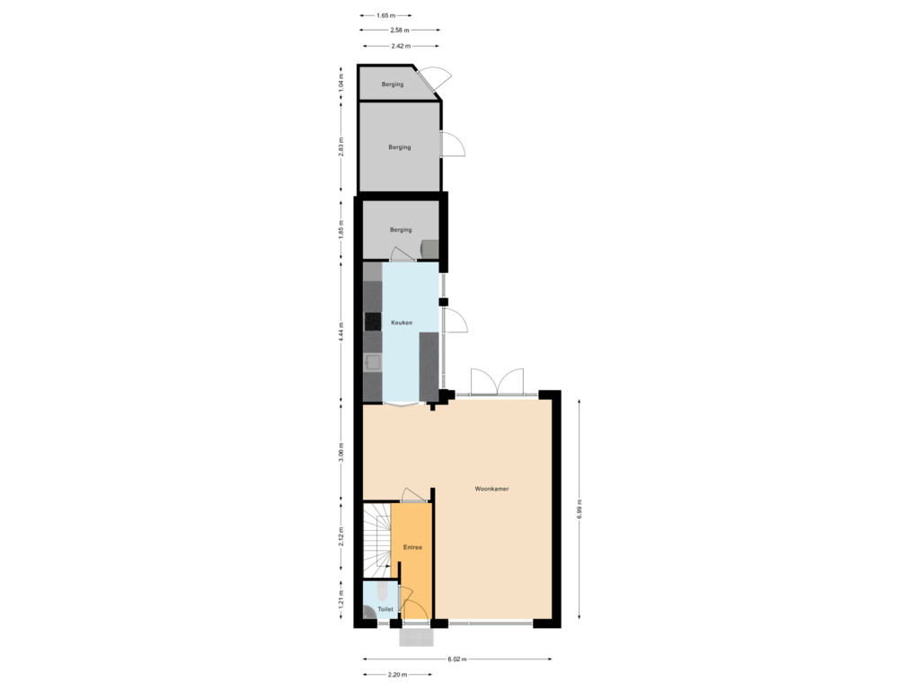 View floorplan of Begane grond of Holleweg 22