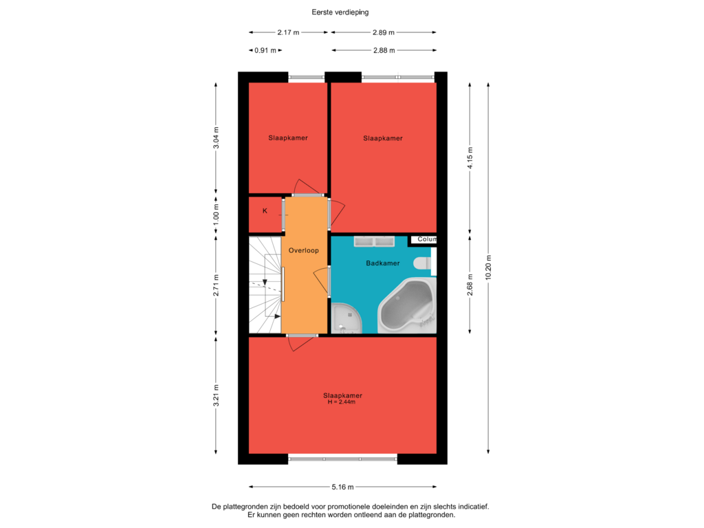 Bekijk plattegrond van Eerste verdieping van Gran Canariastraat 70