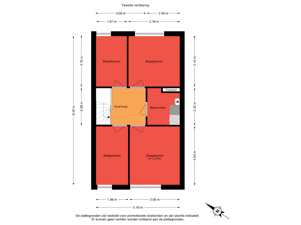 Bekijk plattegrond van Tweede verdieping van Gran Canariastraat 70