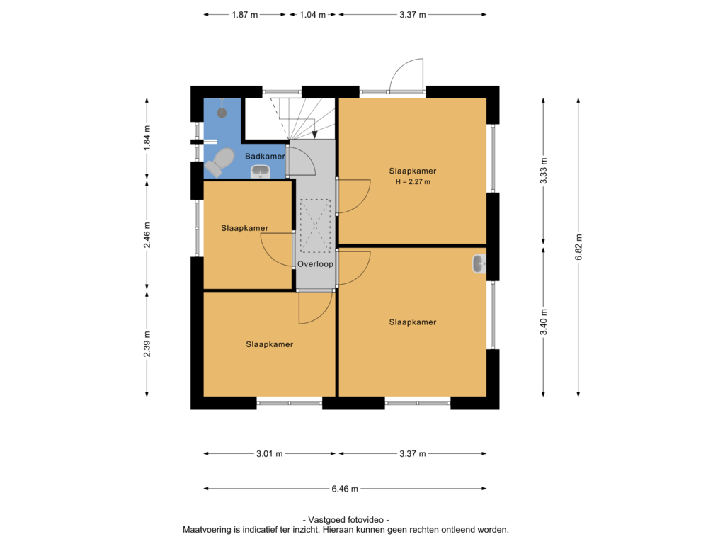 View floorplan of 1e verdieping of Veldhuizerbrink 16