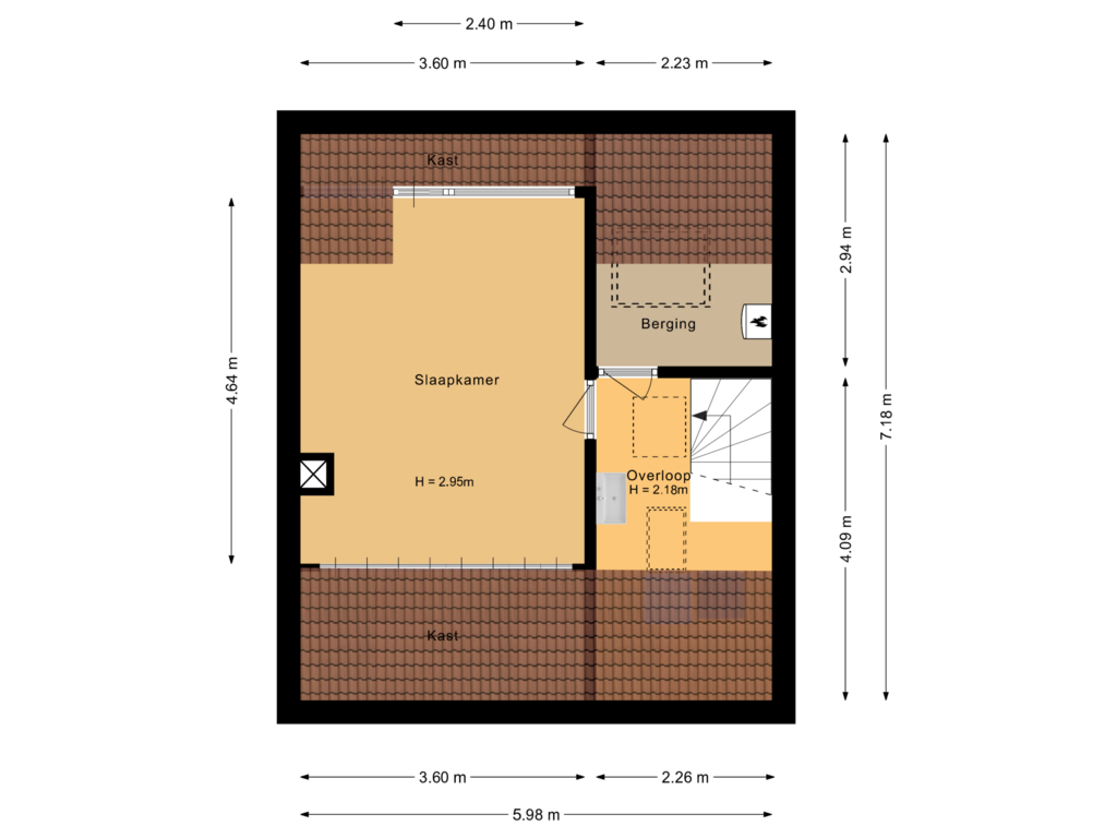 View floorplan of Tweede verdieping of Holbeekstraat 33