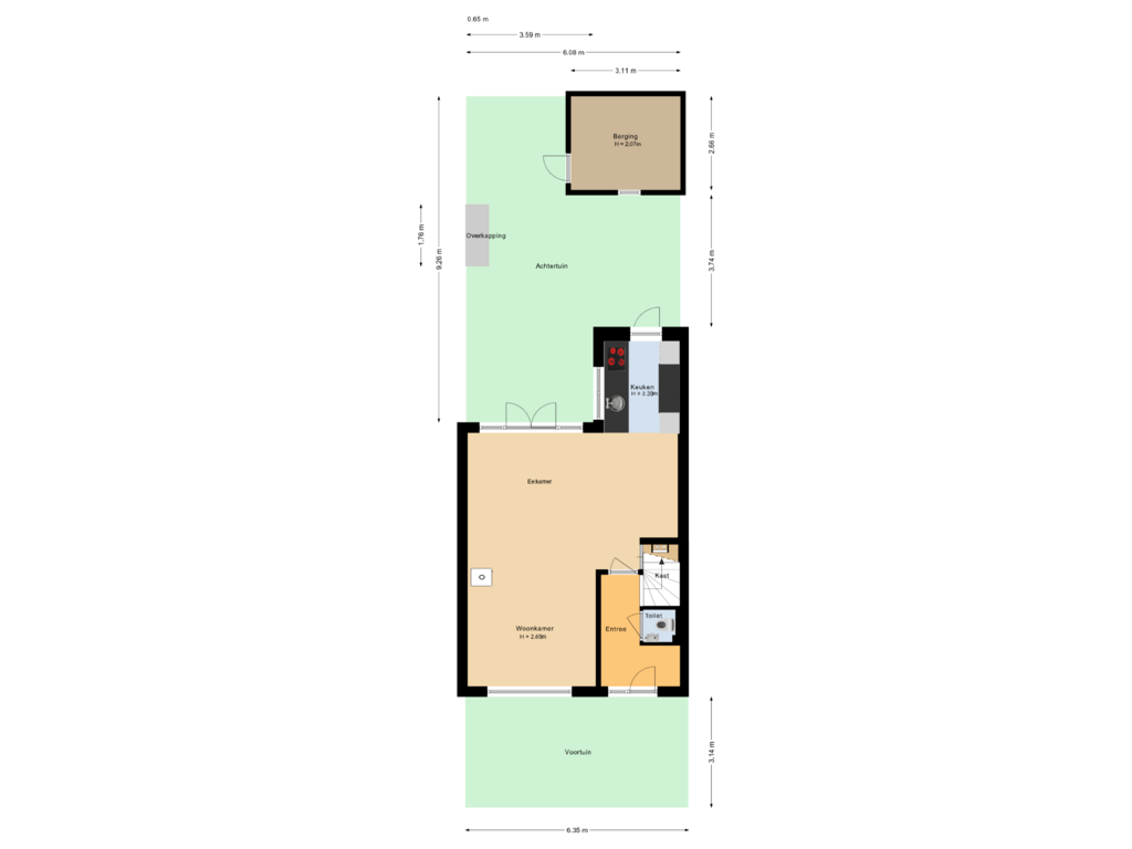 View floorplan of Situatie of Holbeekstraat 33