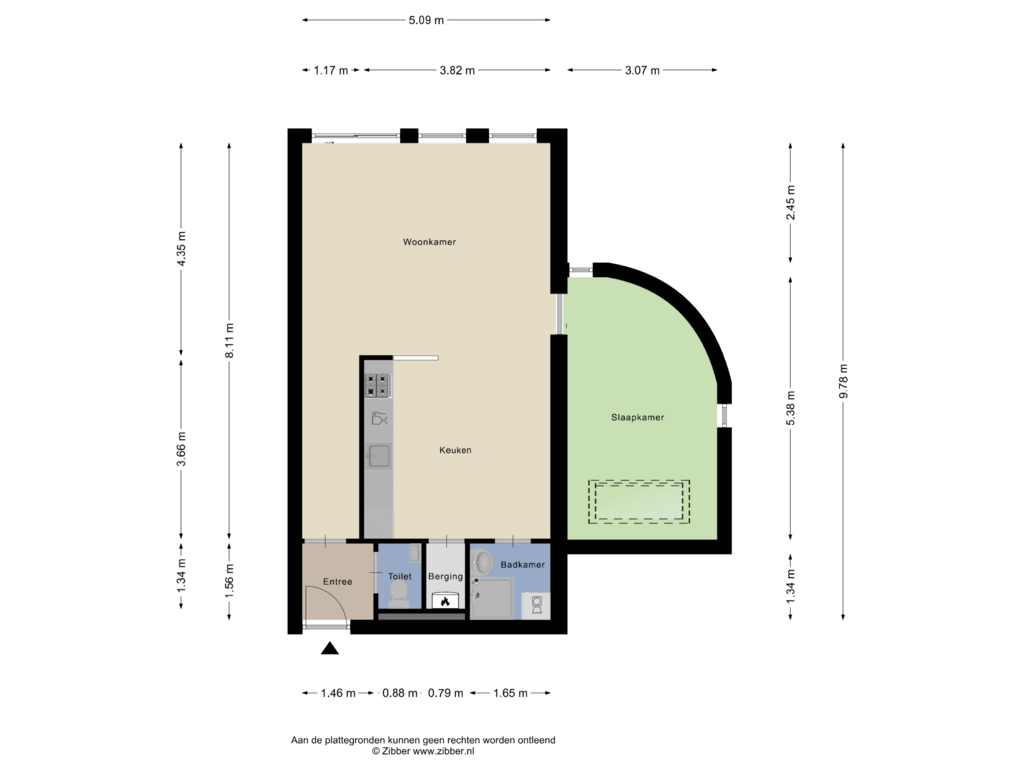 View floorplan of Appartement of Kerkebreek 45