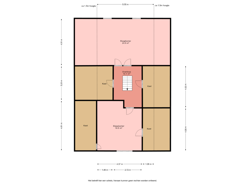 Bekijk plattegrond van 1e verdieping van Noorderstraat 35