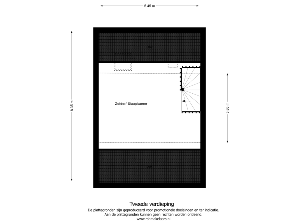 View floorplan of Floor 2 of Kapelmeestershoeve 140