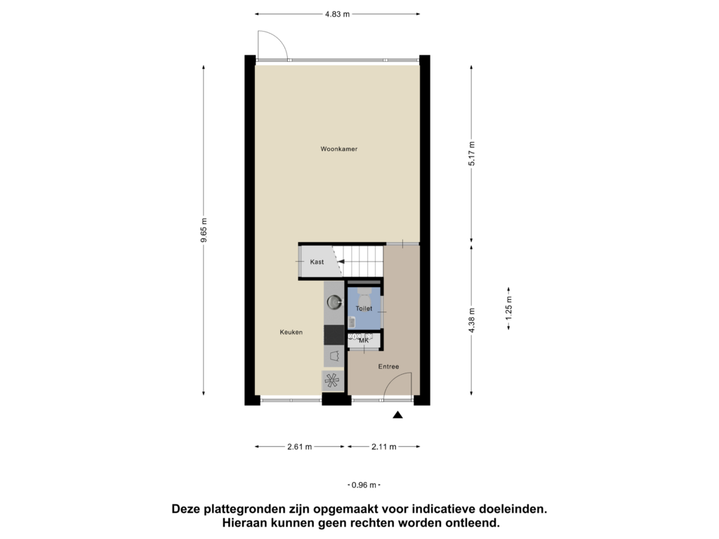 Bekijk plattegrond van Begane Grond van de Kreek 12