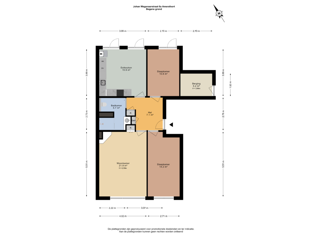 View floorplan of Begane grond of Johan Wagenaarstraat 6-A