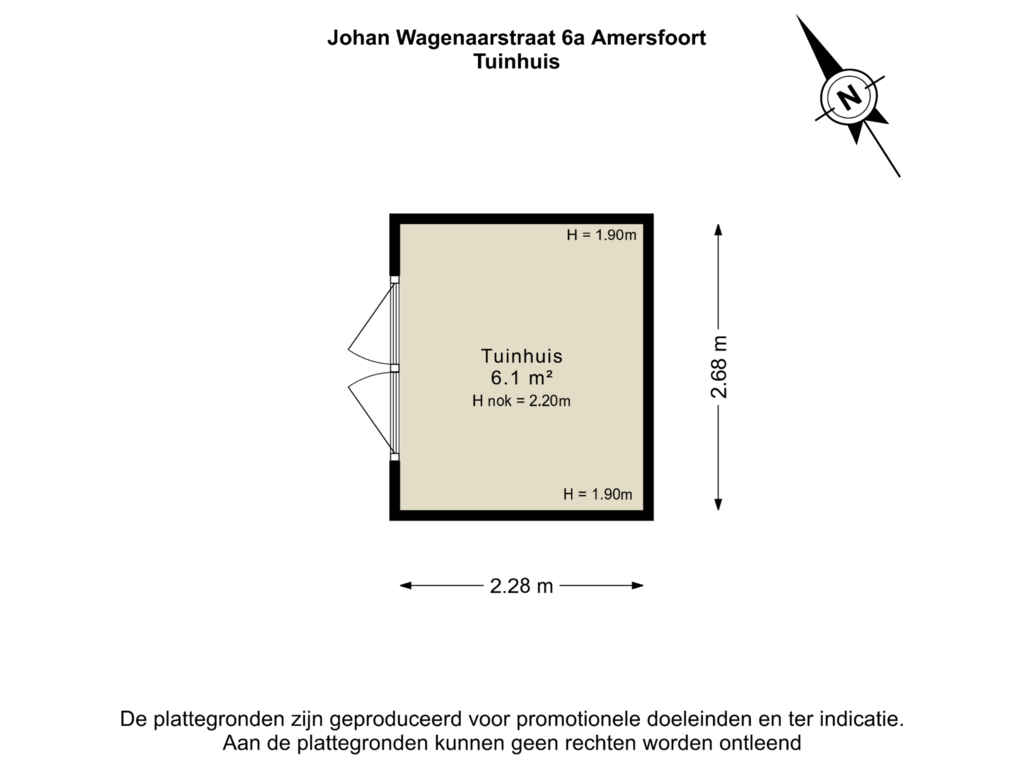 View floorplan of Tuinhuis of Johan Wagenaarstraat 6-A