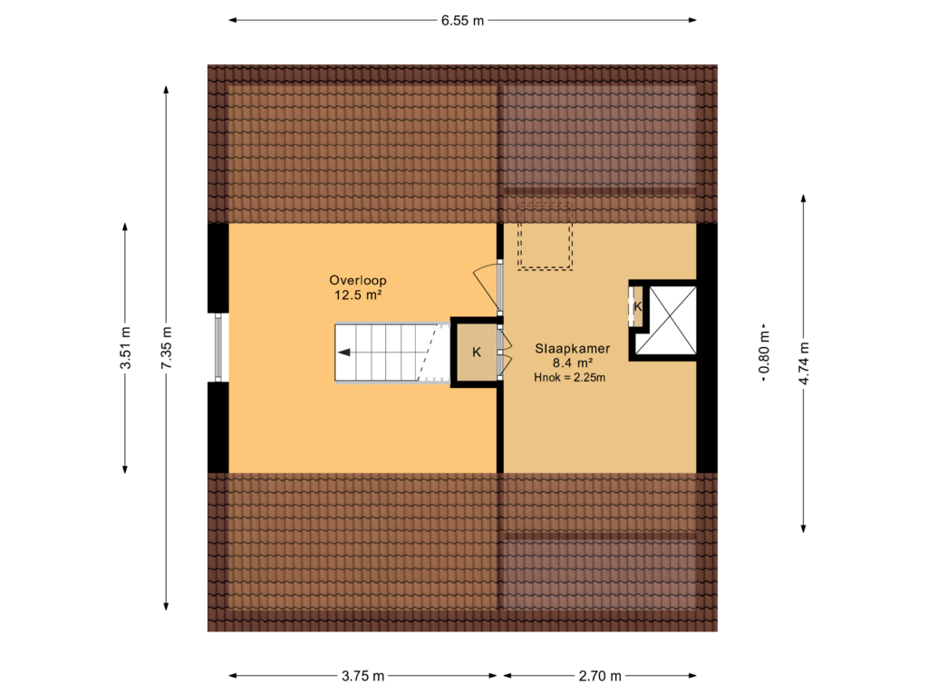 Bekijk plattegrond van 2e verdieping van Ljiploane 4