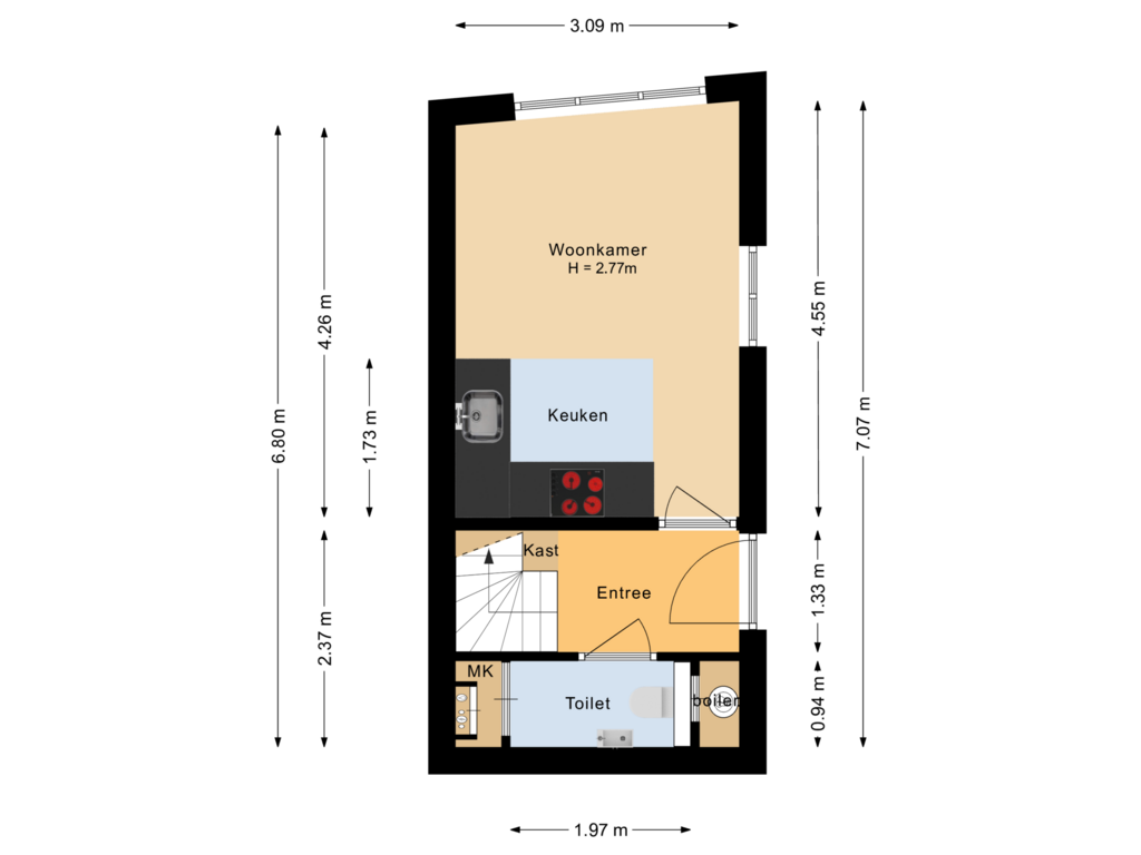 Bekijk plattegrond van Begane grond van Voorstraat 114