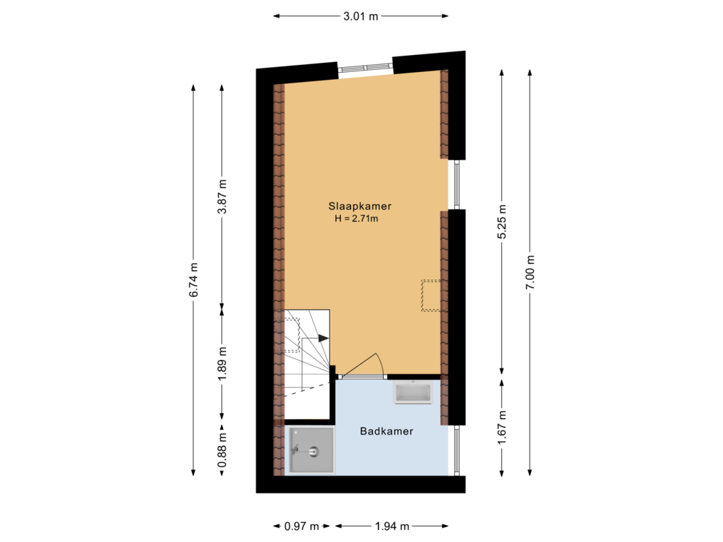 Bekijk plattegrond van Eerste verdieping van Voorstraat 114