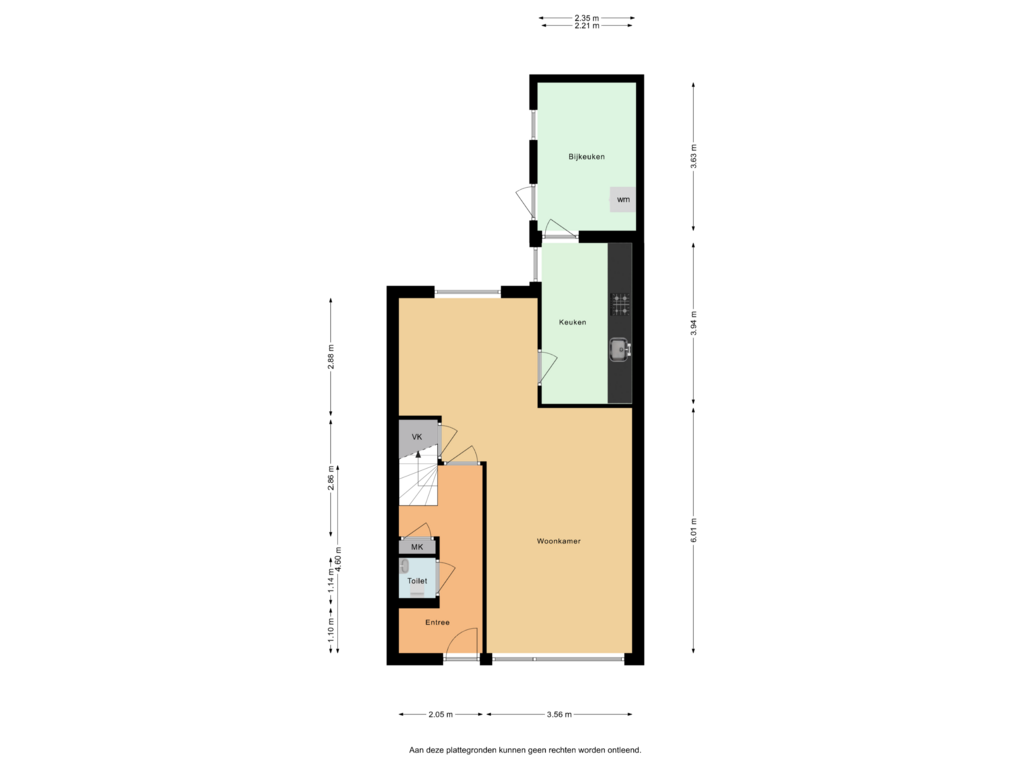 Bekijk plattegrond van Begane grond van Vechtstraat 25