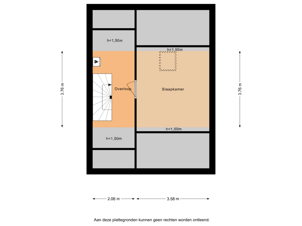 Bekijk plattegrond van Tweede verdieping van Vechtstraat 25