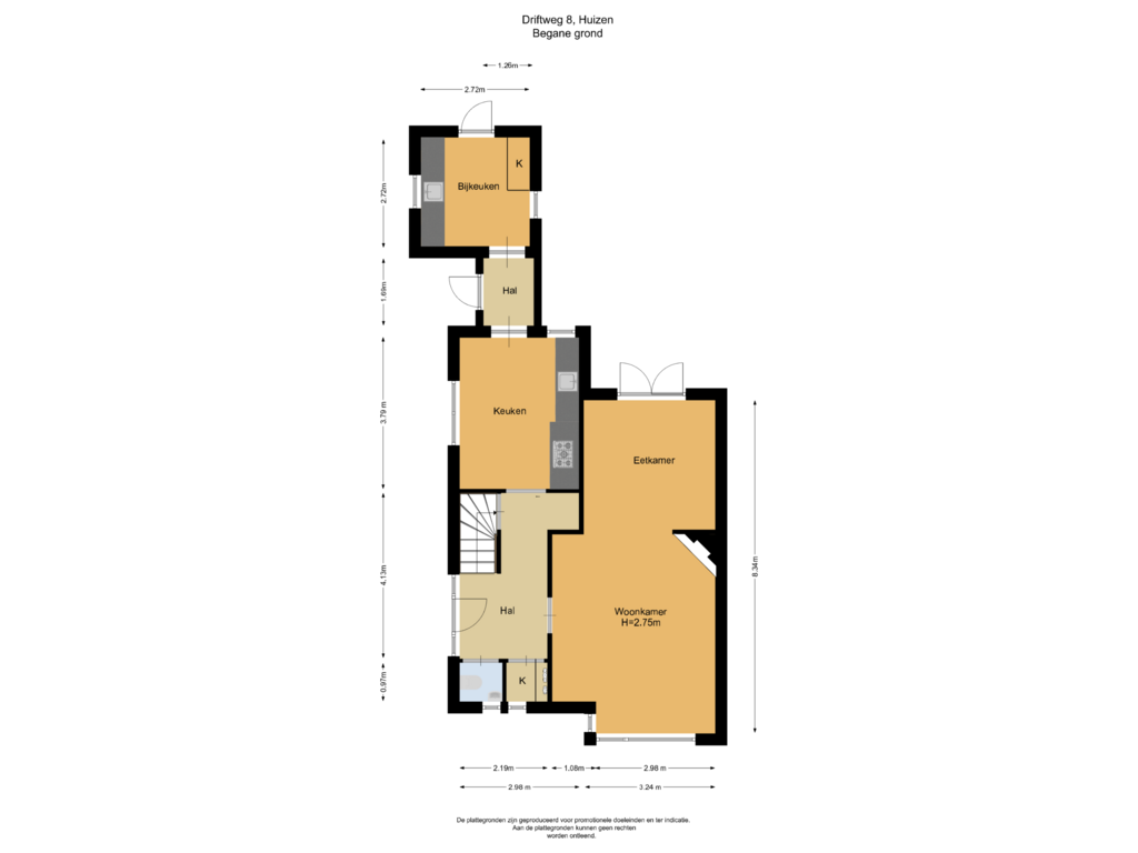 Bekijk plattegrond van Begane grond van Driftweg 8