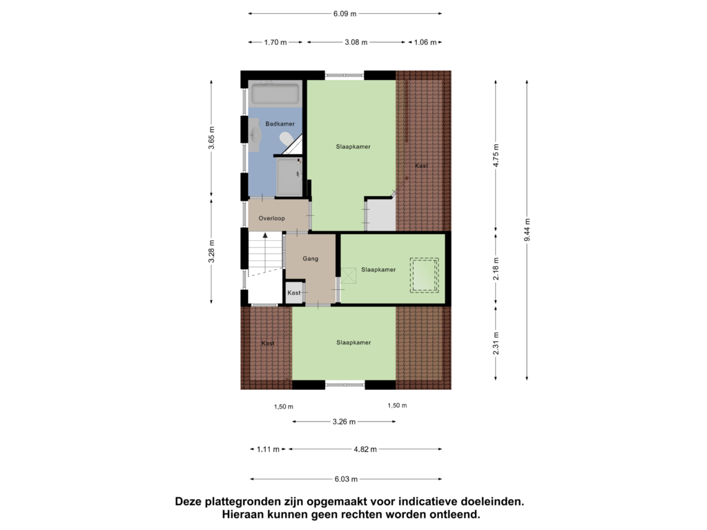 Bekijk plattegrond van Eerste Verdieping van Bleekersstraat 43