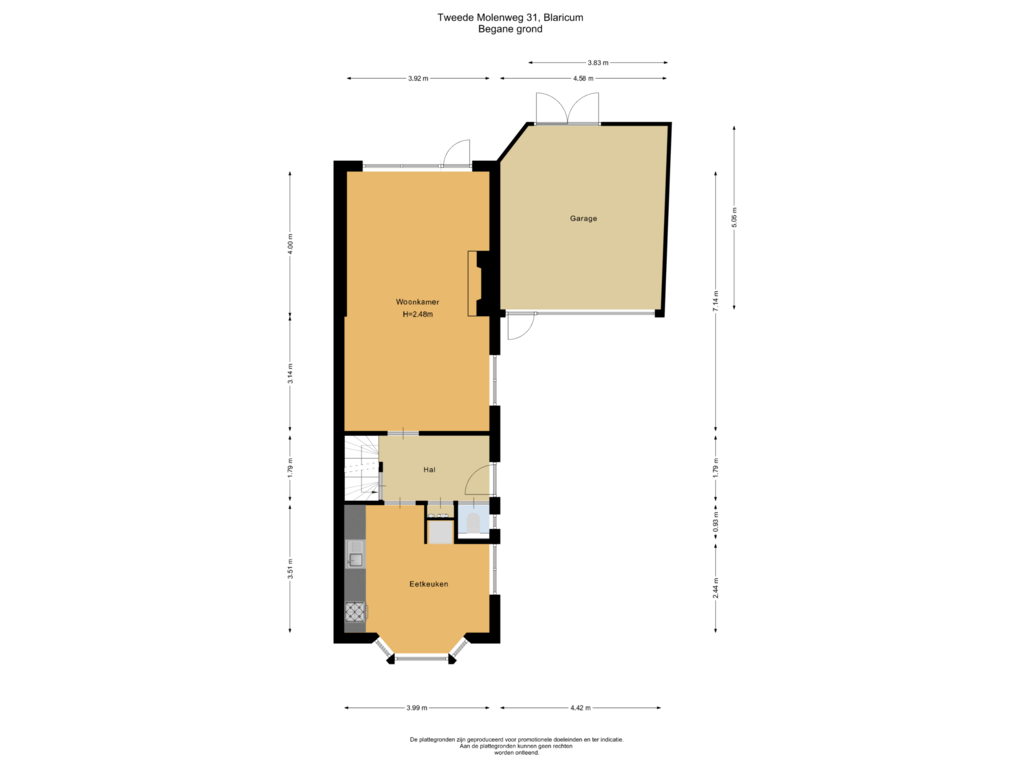 Bekijk plattegrond van Begane grond van Tweede Molenweg 31