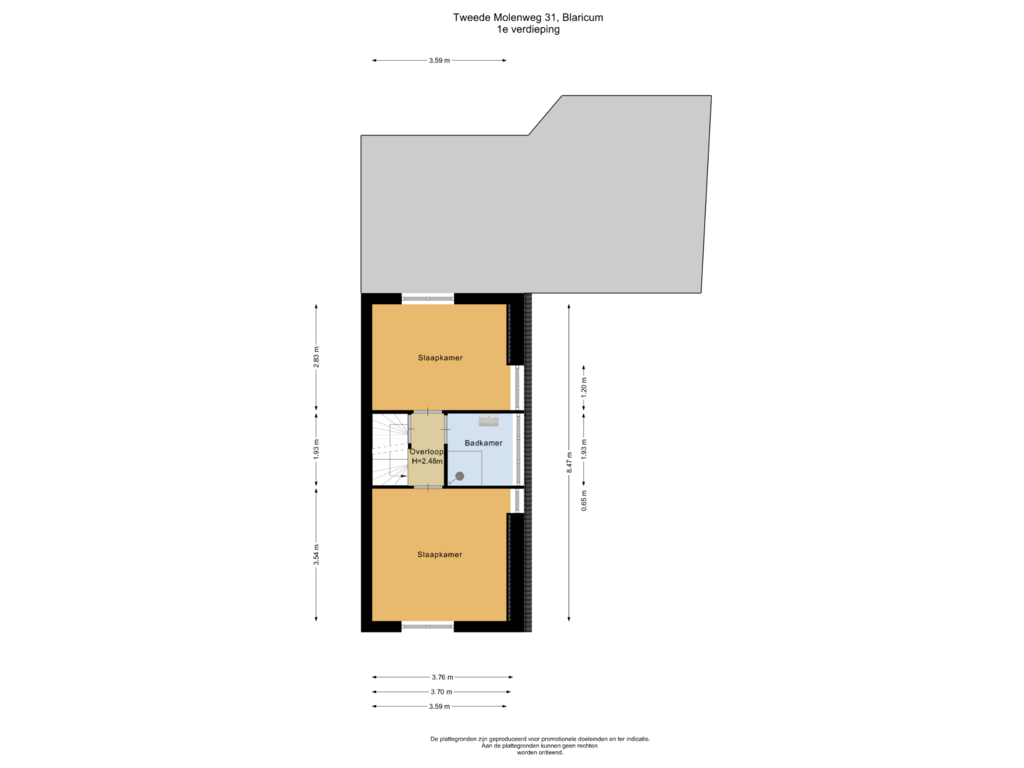 Bekijk plattegrond van 1e verdieping van Tweede Molenweg 31