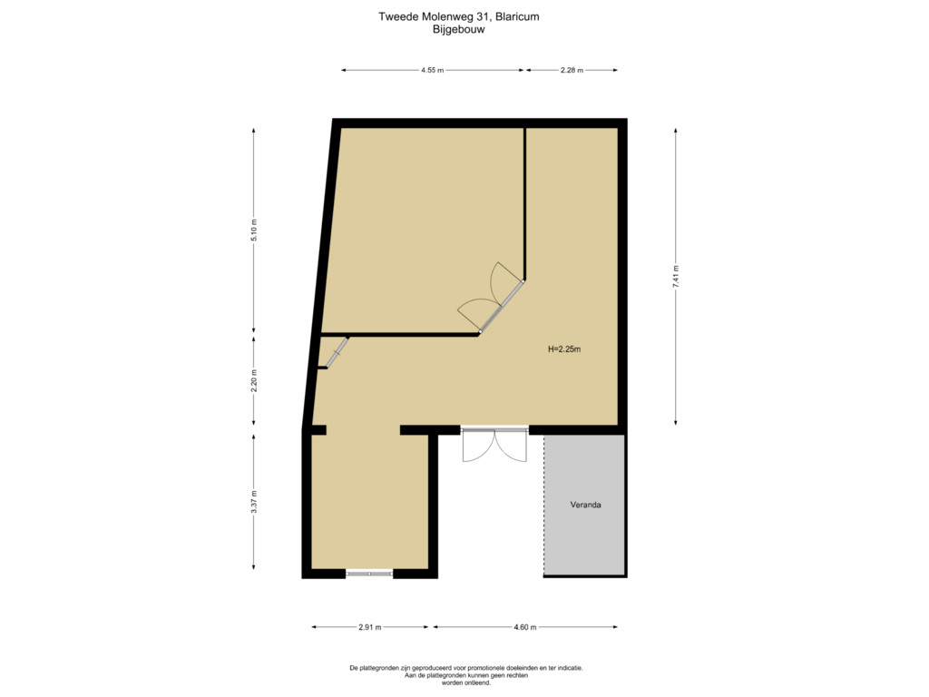 Bekijk plattegrond van Bijgebouw van Tweede Molenweg 31