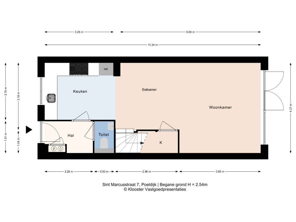 Bekijk plattegrond van Begane grond van Sint Marcusstraat 7