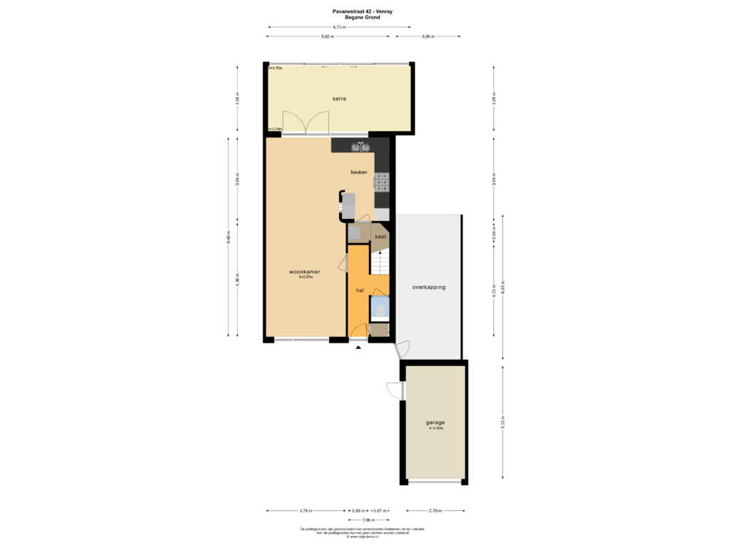 View floorplan of BEGANE GROND of Pavanestraat 42