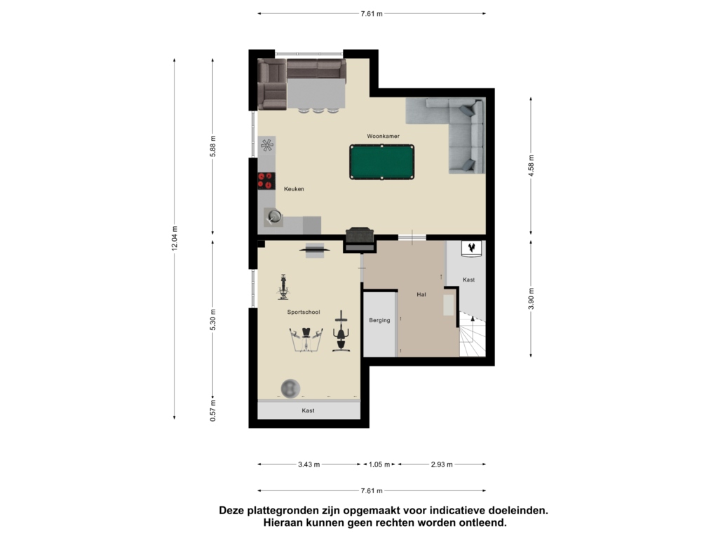 Bekijk plattegrond van Souterrain van Gooischelaan 22