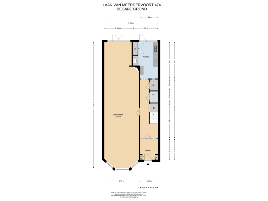 Bekijk plattegrond van Begane grond van Laan van Meerdervoort 474