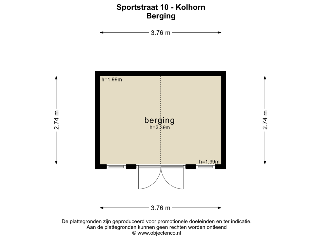 Bekijk plattegrond van BERGING van Sportstraat 10