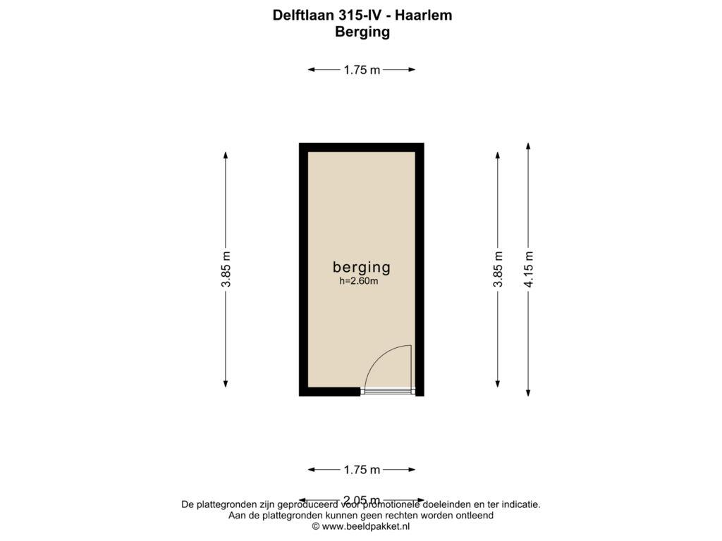 View floorplan of Berging of Delftlaan 315-IV