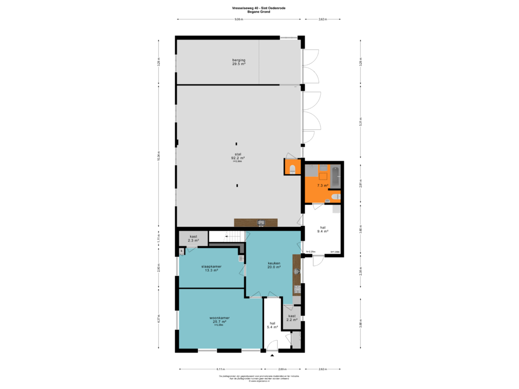 View floorplan of Begane Grond of Vresselseweg 40