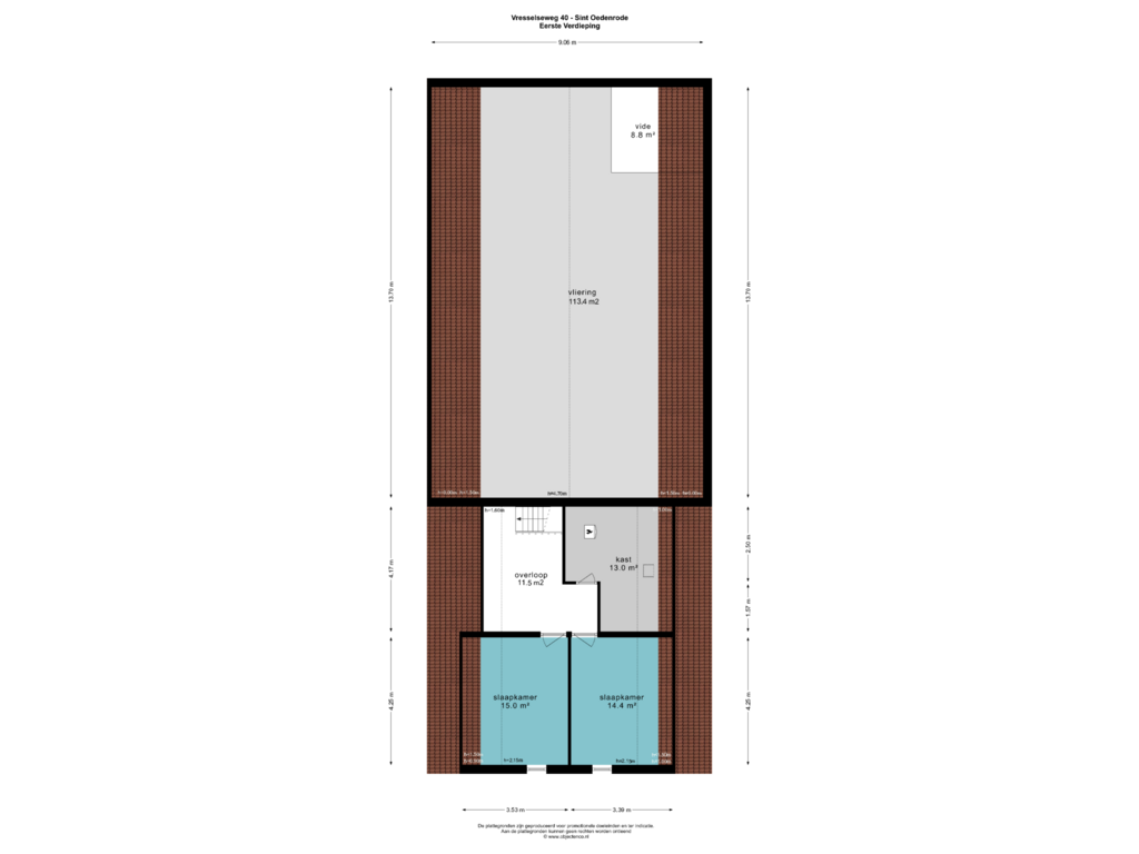 View floorplan of Eerste Verdieping of Vresselseweg 40